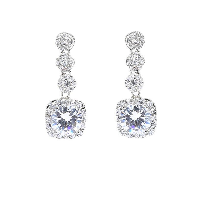 Elegant Long Tassel Zircon Stud Earrings - Women's Exquisite Circle Jewelry