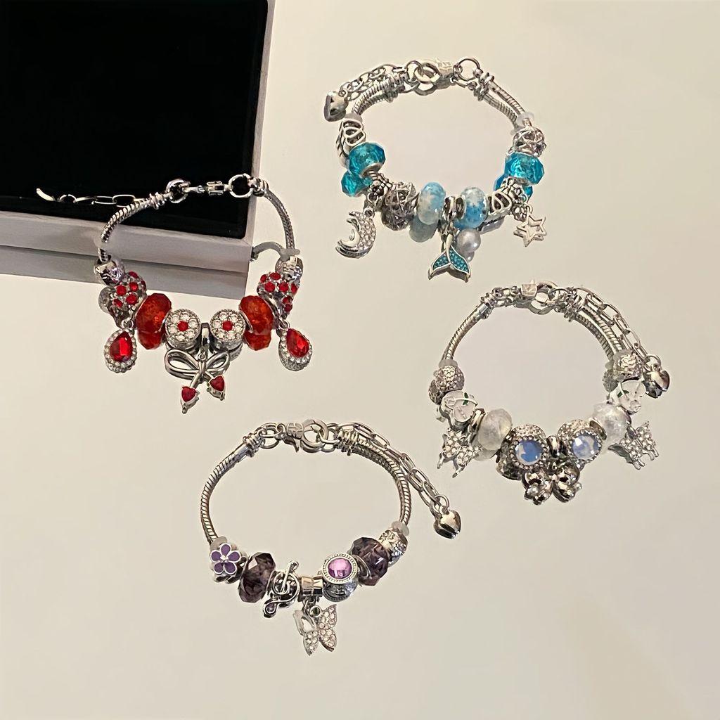 Fashion Charm Butterfly Heart Pendant Bracelet For Women Men Diy Beaded Jewelry