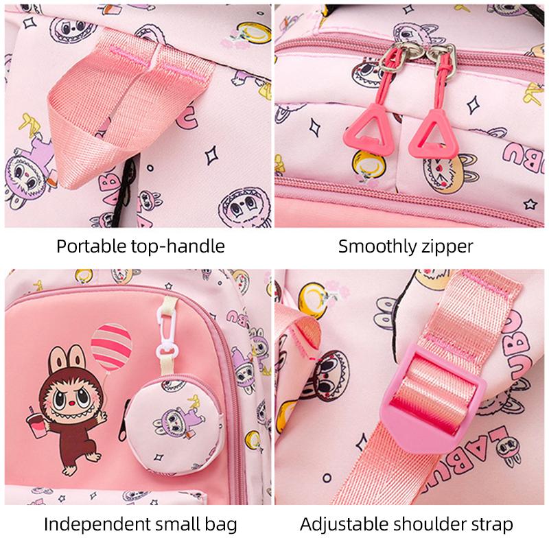 Batoh LABUBU Školní taška Volnočasový batoh Dětská taška Batoh pro základní školu LABUBU Dívčí Chlapecký školní batoh 6 barev