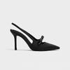 Fashion Women's Fashion Baotou High Heels Spring New Pointed Head Shallow Bow A Slip-on Wear Resistance Temperament Fine Heel Sandals