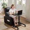 Small Mobile Rolling Standing Desk - Overbed Table, Teacher Podium with Wheels, Adjustable Work Table, Rolling Desk Laptop