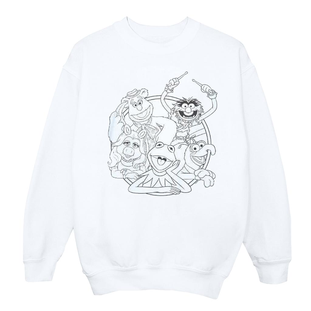 Disney Mens The Muppets Group Line Art Sweatshirt