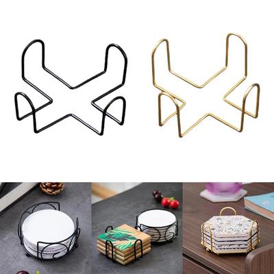 1PC Metal Coaster Holder Mat Storage Rack Table Mat Holder Tea Coffee Mug Placemat Storage Organizer Table Kitchen Accessories