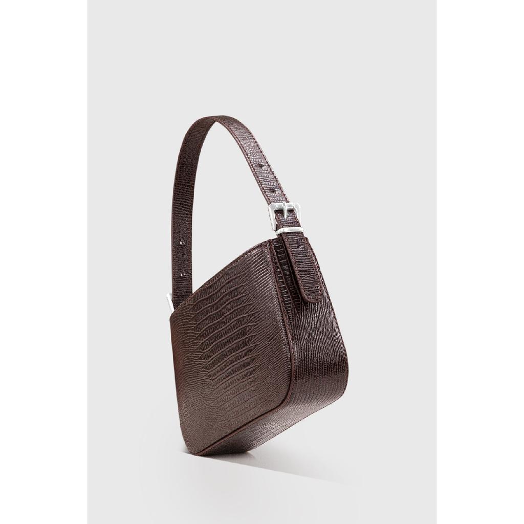 Women's Neon Green Buckle Adjustable Strap Baguette Bag 208