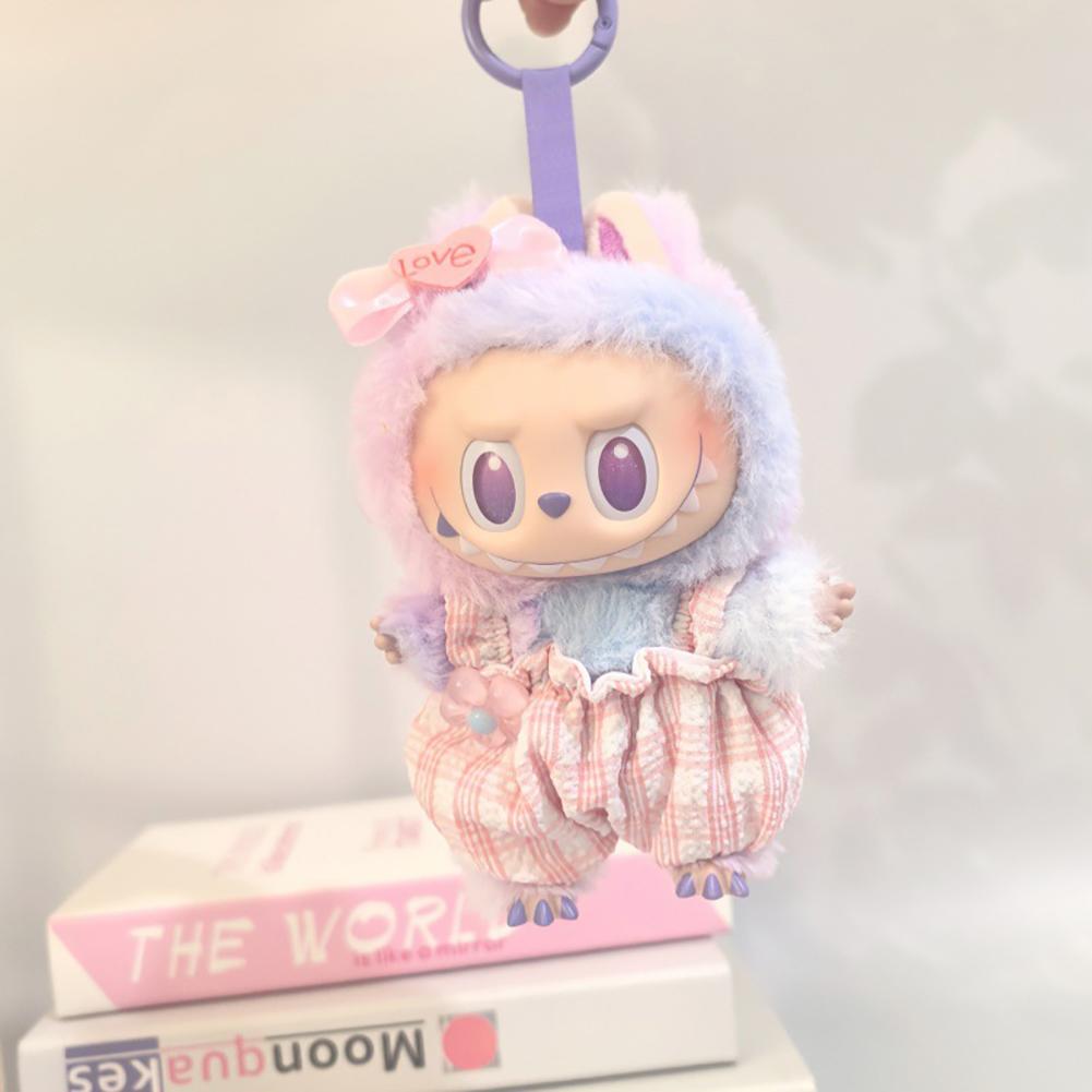 For 17cm Labubu Doll Clothes Fashion Clothes Overalls Jumpsuit Doll Clothes Color Match Hair Clip Dolls Accessories Cute Decoration Little Clothes