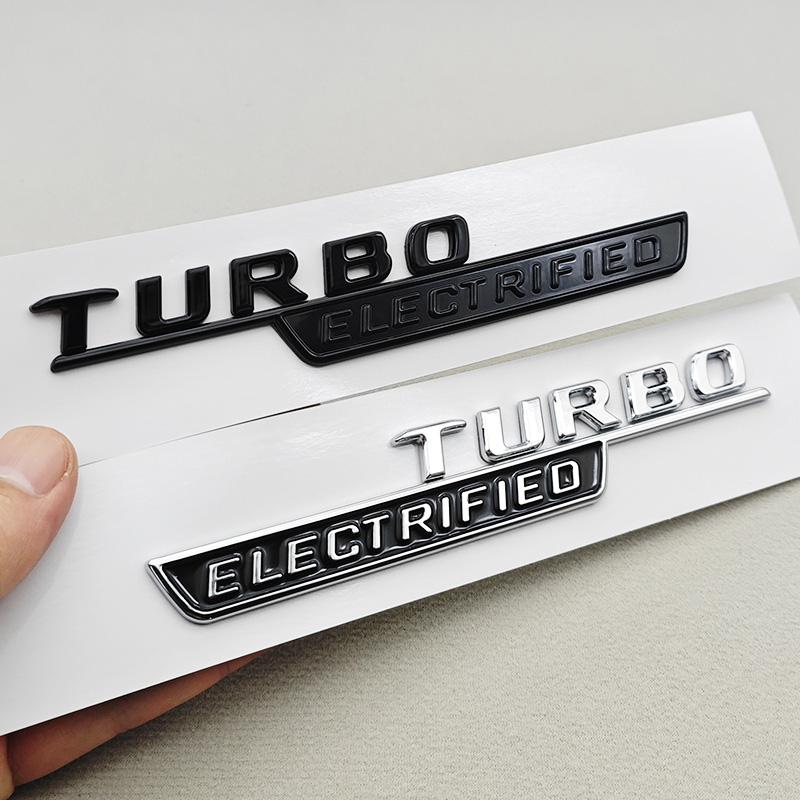 3D ABS Chromová Auto Samolepka Logo TURBO ELEKTRIFIKOVANÉ Oboustranný Znak na Blatník Emblém Samolepky Pro Mercedes Benz AMG C43 C63 W206 W205 BE0