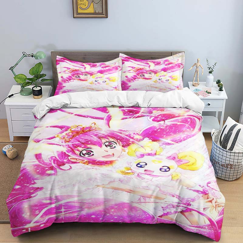2026 New Pretty Cure Themed Duvet Covers and Pillowcases – Perfect for Single, Double, Queen, and King Beds – Holiday Gifts