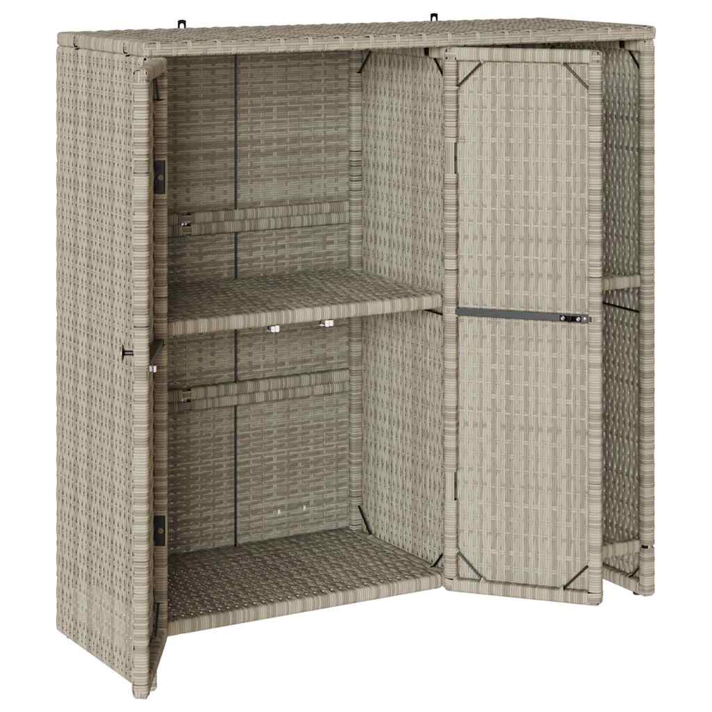 Storage Cabinet with Door Light Grey 100 x 36 x 102 cm Rattan