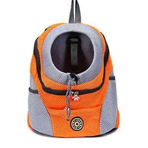 

Outdoor Pet Dog Carrier Bag Portable Travel Backpack Front Bag Double Shoulder Mesh Backpack Head Carrying Bags For Cat for 0-3kg оранжевый