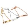 39mm Smooth Stainless Steel Hollow Butterfly Charm Adjustable Bracelet Women Geometric Fashion Jewelry