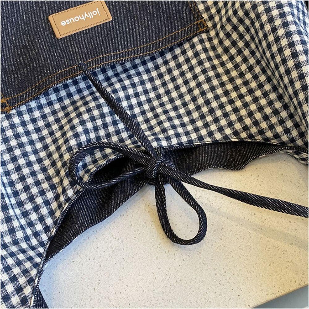 Cloth Double Sided Plaid Denim Vest Bag Retro Bohemian Messenger Bag Denim Shoulder Bag Travel