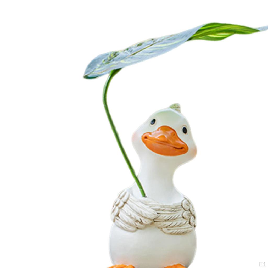 Duck Figurine for Garden Decor, Resin Animal Statue Outdoor
