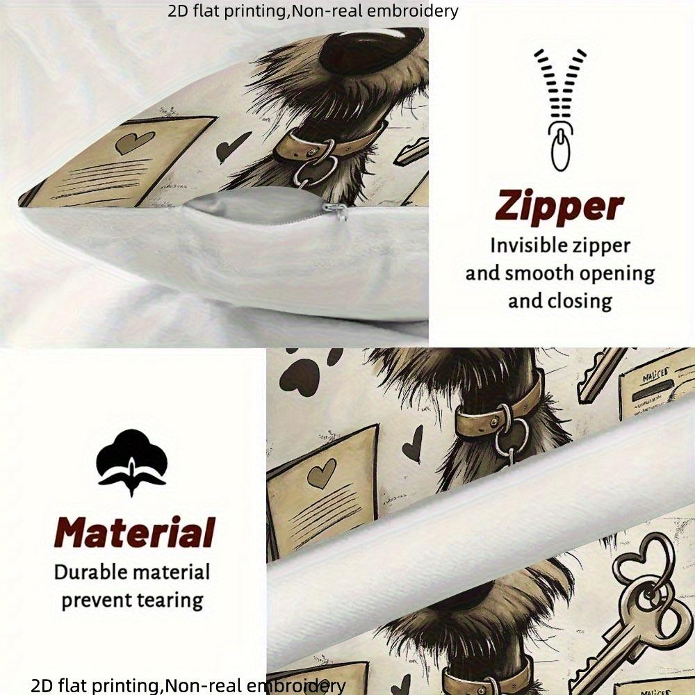 1/4pcs Cute Dog-Patterned Pillowcases with 2D Flat Printing Sofa Cushion Cover Home Bedroom Room Decoration