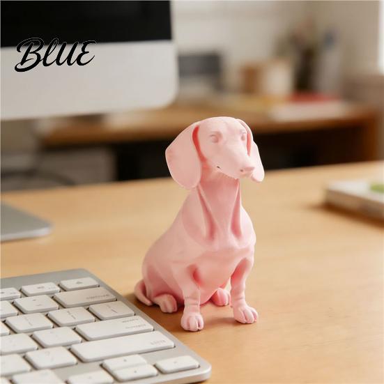 Black Dachshund Figurine Dog Ornament 3D Printed Movable Joint Design Figure Decorative Toy Sculpture for Home Office Decor Pet Lovers Collectors
