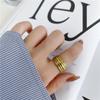 18K Gold-Plated Titanium Steel Multi-Layered Ring - Trendy Cold Style for Women