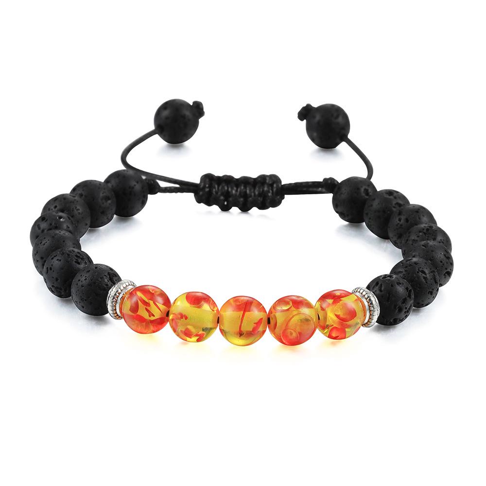 Men s Volcanic Rock Tiger Eye Beaded Adjustable Bracelet