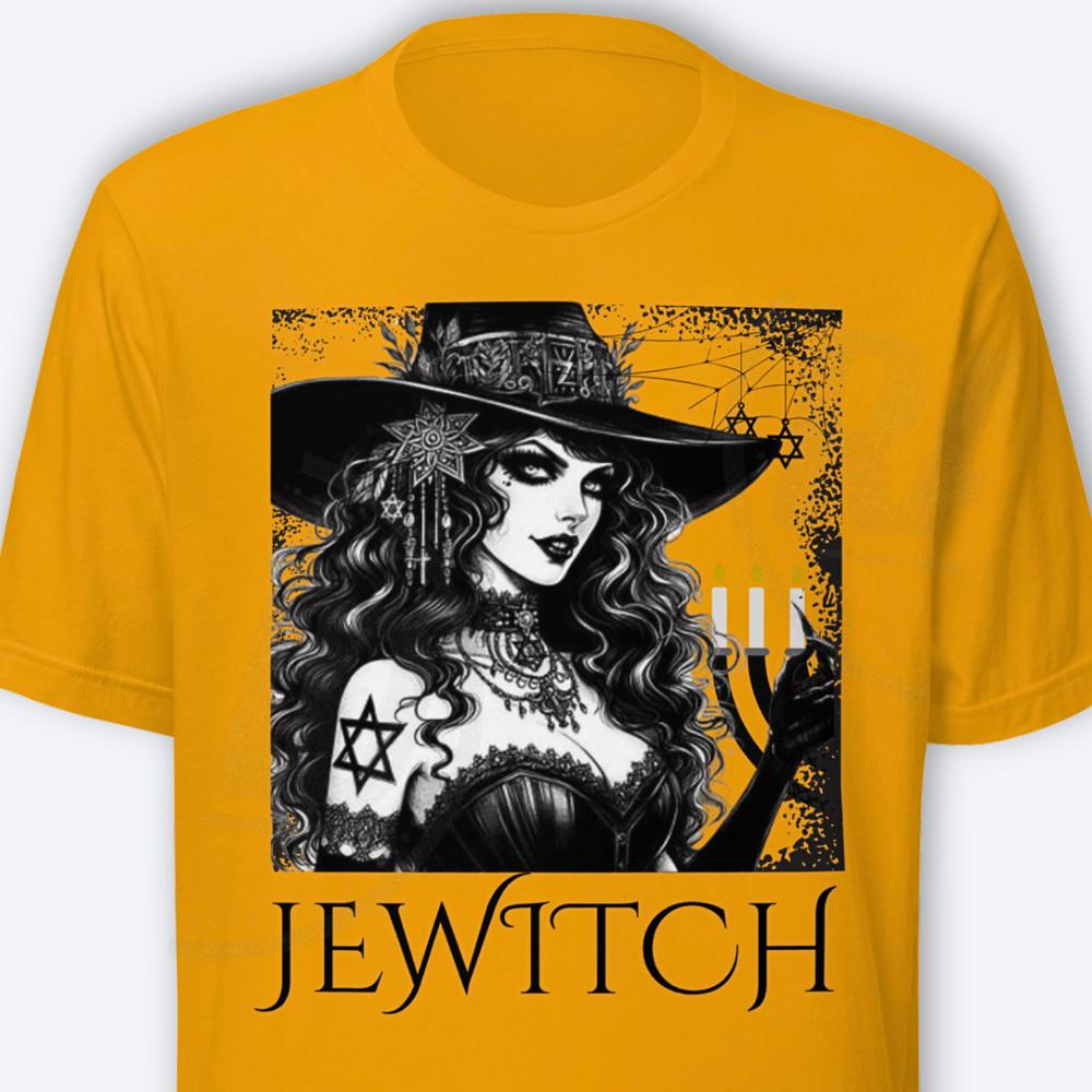 Jewitch Shirt Funny Jewish Witch Shirt Jewish Goth Shirt Hanukkah Shirt Witchy Unisex T-Shirt XXL