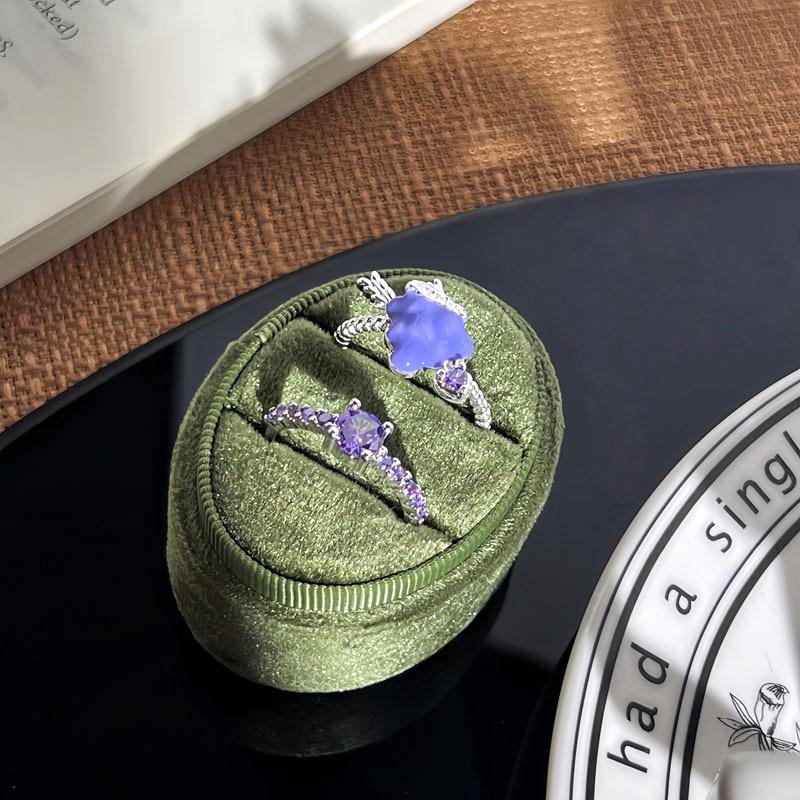 Purple Rhinestone Open Ring: Women's Luxury Grape Fashion Accessory