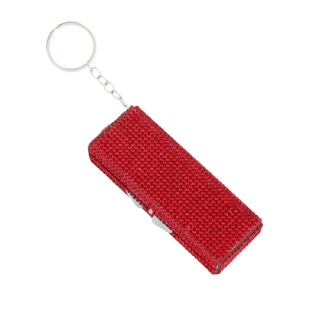 Shiny Rhinestone Mini Metal Pill Box Blingbling Medicine Storage Box Travel Pill Organizer  Outdoor красный