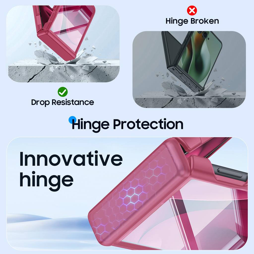 For Motorola Razr Ultra 2025 / Razr Ultra 2026 Magnetic Power,Slim Design,Screen Protector,Hinge Protection,Matte Shockproof Phone Case-Rose Red