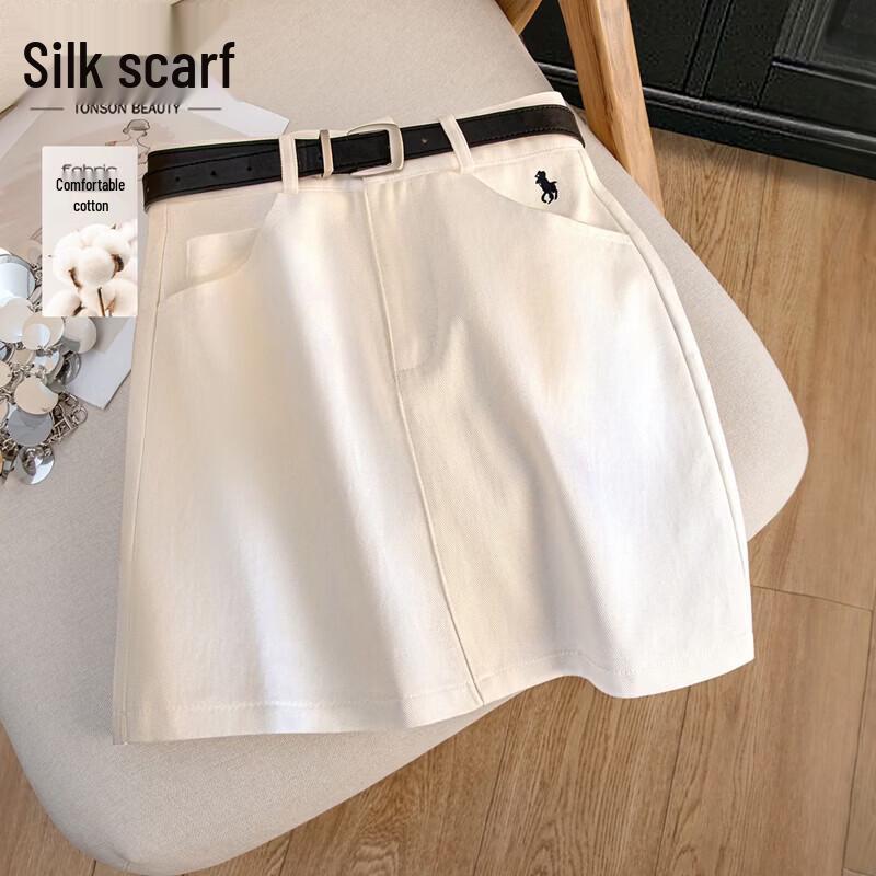 Women s High-Waist Washed Denim Mini Skirt M