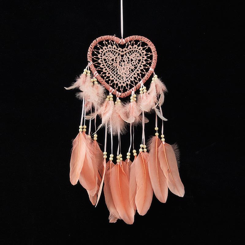 Valentinstag Böhmischer Traumfänger Handgefertigte Wanddekoration Feder Windspiel Anhänger Perfektes Geschenk für Spirituelle & Boho-Liebhaber