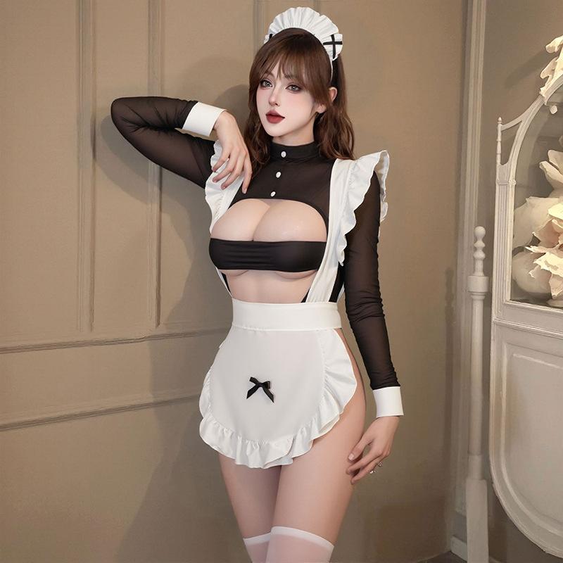 Role Play Erotic Lingerie Crotchless Garter Belt Bodysuit Sex Uniform Women's Underwear Porno Temptation Babydoll Dress Sexy Set