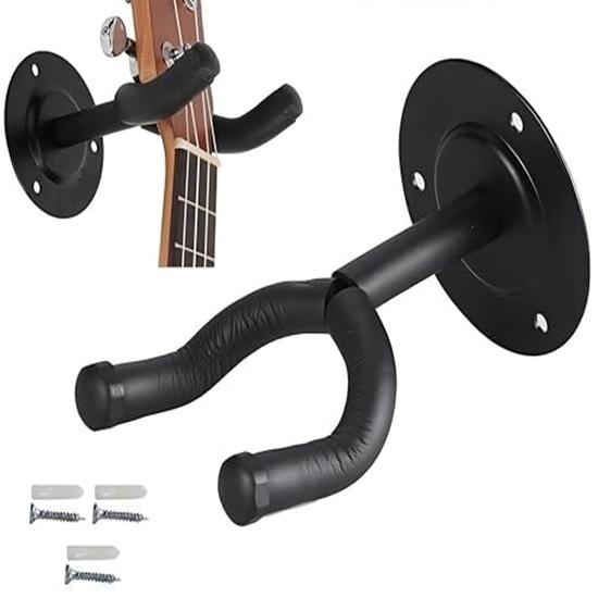 Guitar Wall Mount Secure Stylish Black Metal Hanger Fittings Accessories Instrument Display Guitar Hanger Wall Mount Holder Gift