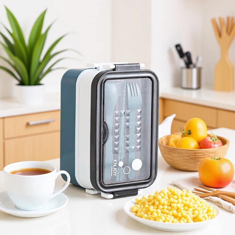 Japanese Style Double Layer Lunch Box Leak Proof Sealed Reusable Bento Box for Picnic Travel Office School