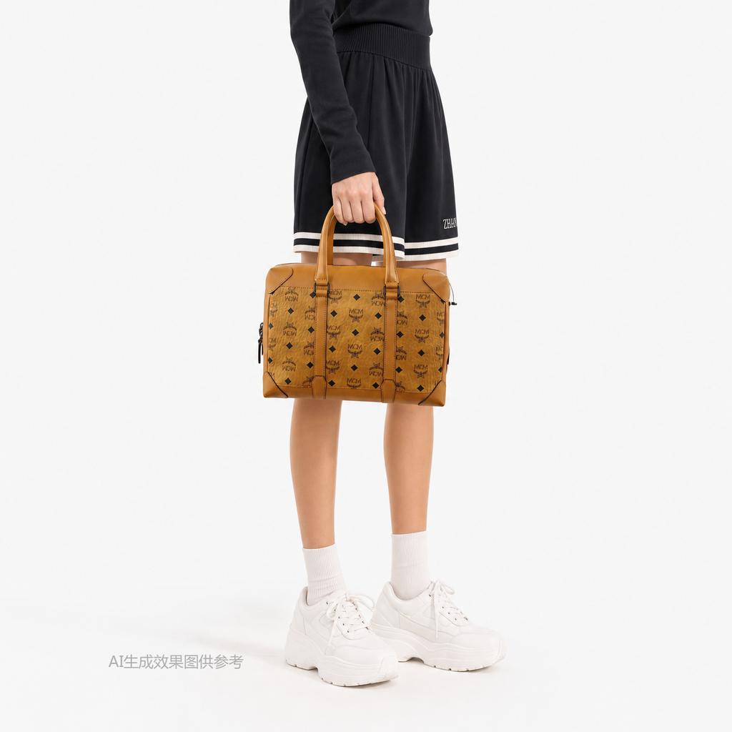 [Pre-Owned] Soft Berlin Visetos Canvas Leather Monogram Print Tote Crossbody Bag Medium - Very Good #A026KL
