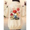 Retro Floral Women's Bohemian Plus Size Long Sleeve Hoodie for Spring & Autumn