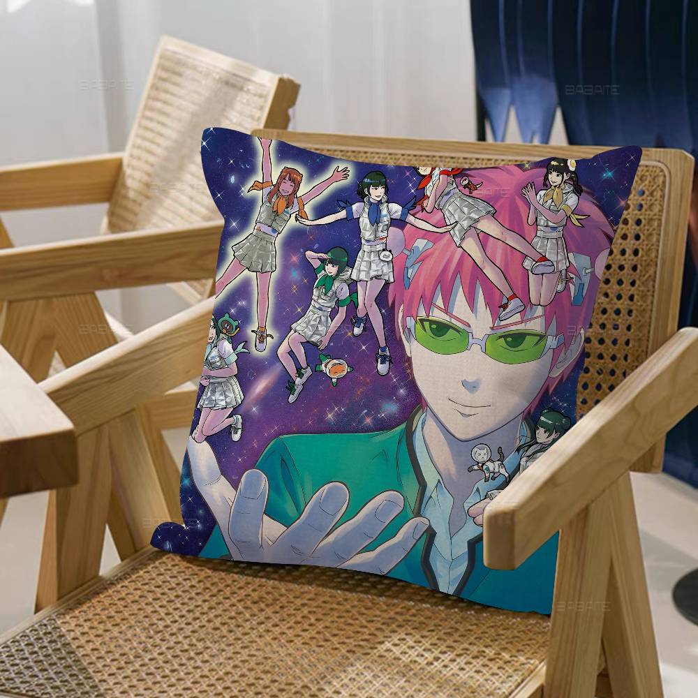 Comedy Anime Saiki Kusuo Pillow Gift Home Office Decoration Bedroom Sofa Car Cushion Cover Case X