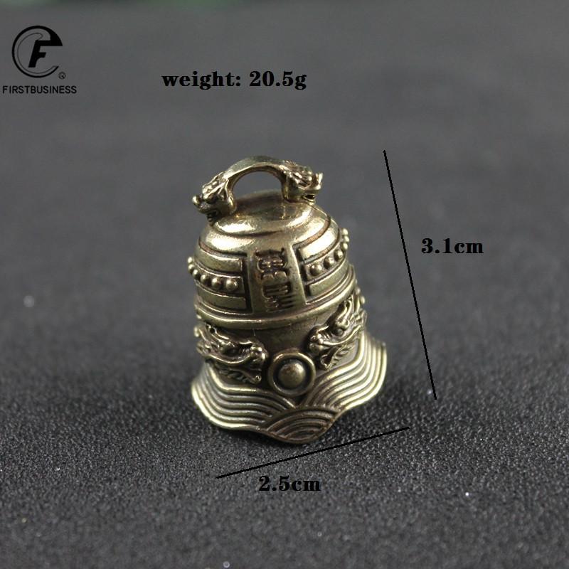 Copper Donghuang Bell Head Bell Small Ornaments Desk Feng Shui Decorations Retro Brass Keychain Pendants Home Decor Living Room
