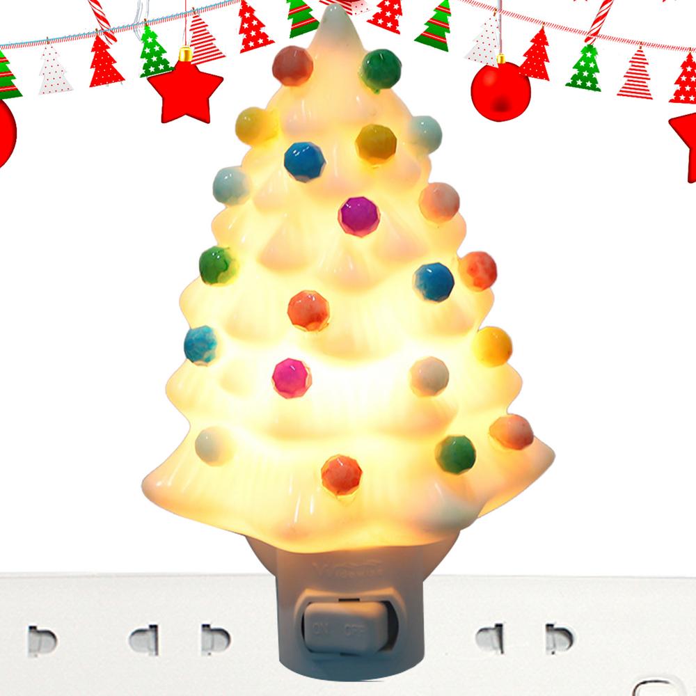 

Втычной ночник Рождественская елка Декор для маленькой комнаты Свет Рождественские ночники Декоративная настольная лампа для дома ванной спальни белый