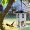Castle Bird Feeder Outdoor Garden Metal Bird Feeder Feeding