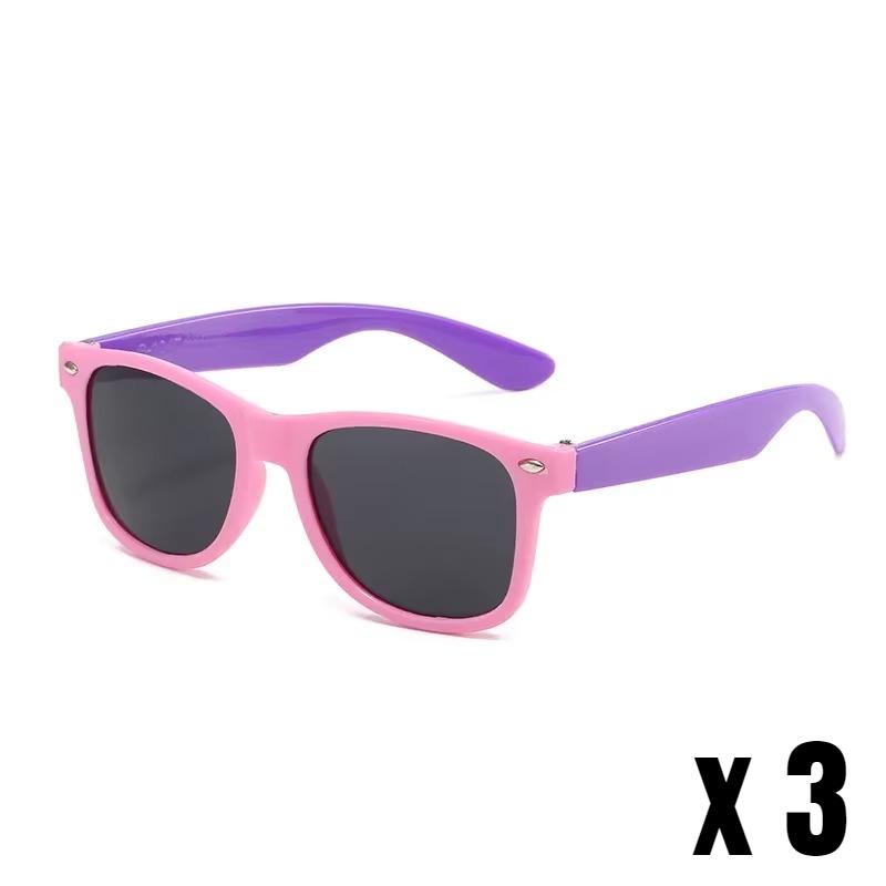 3PCS/Pack Boys Girls Contrasting Colors Square Sunglasses Eyewear Kids Summer Beach Outdoor UV Protection Sun Shades Eyeglasses