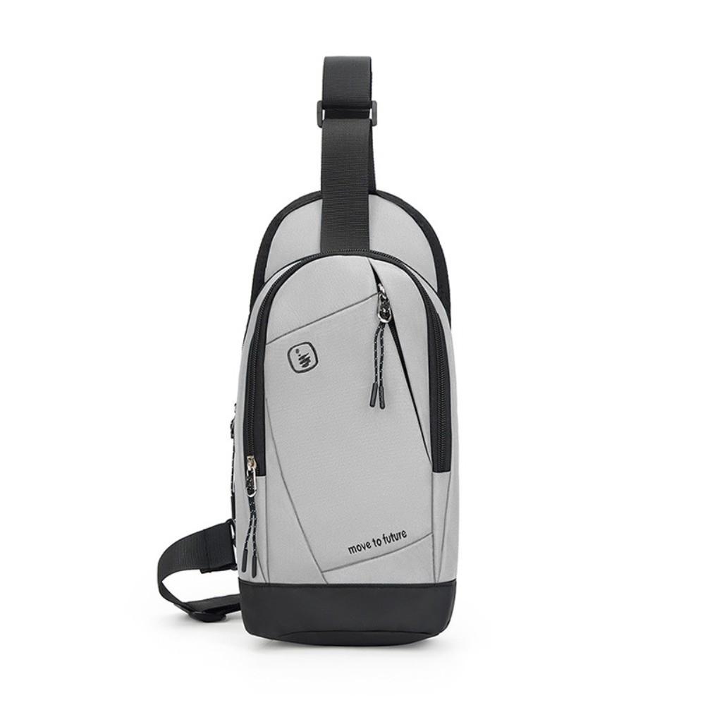 

Large Capacity Men s Chest Bag Casual Single Shoulder Bag Durable Crossbody Shoulder Bag Woman Man серебряный