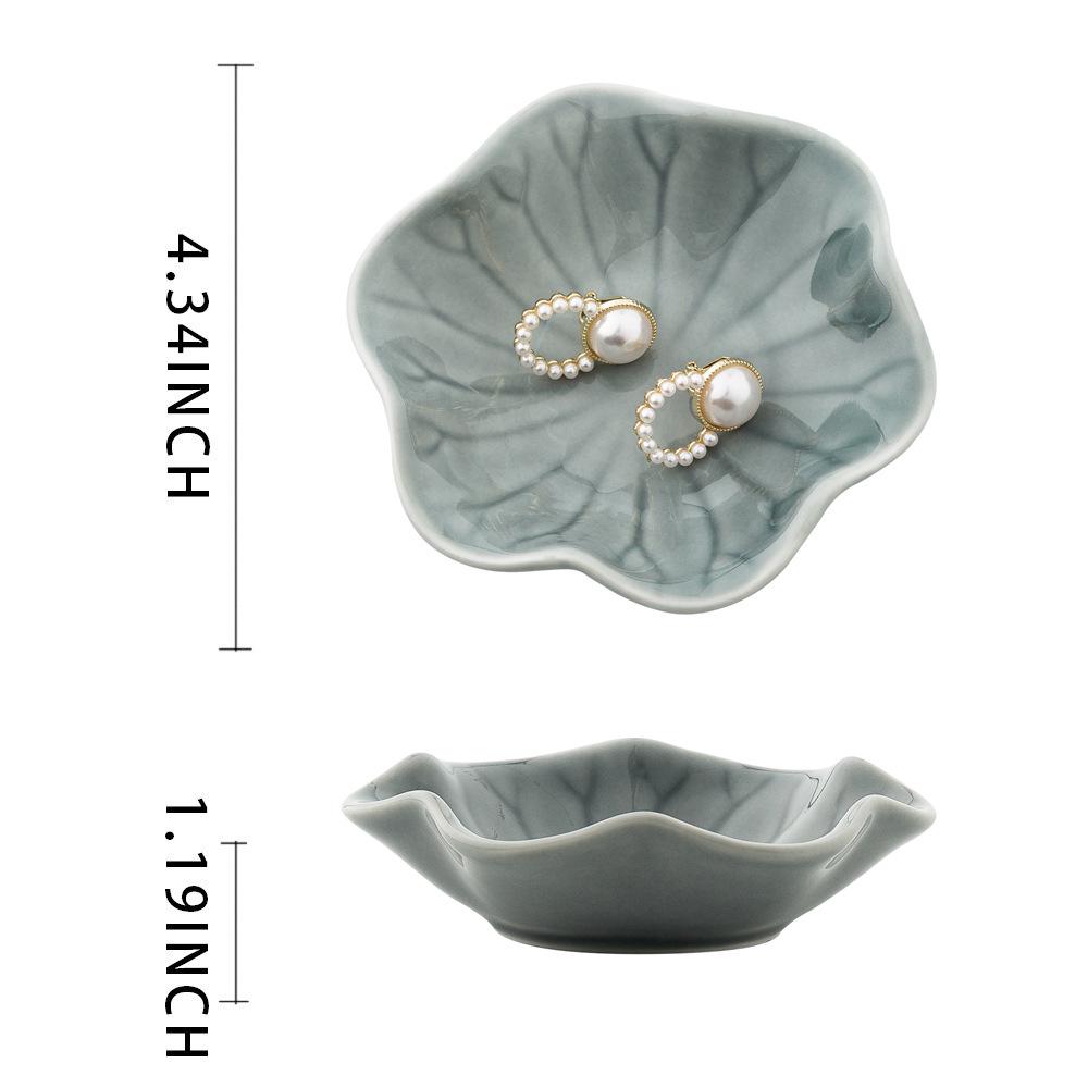 Cross-border Lotus Leaf Ceramic Jewelry and Sauce Dish