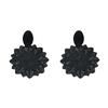 Women's Earrings Geometric Black Design Flower Studs Versatile High-end Earrings