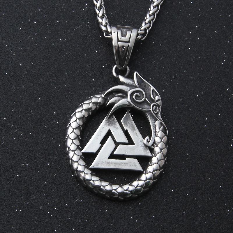 

Подвеска викингов из титановой стали, литье, индивидуальный креативный дракон, треугольный символ, тотем, амулет, мужской кулон Single Pendant