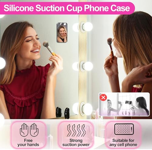 Suction Phone Grip 8.5×5.5CM Anti-Slip Silicone Sticky Grip 24 Suction Cups Strong Hold Suction Cup Mount for Hands-Free Mobile Stand Use