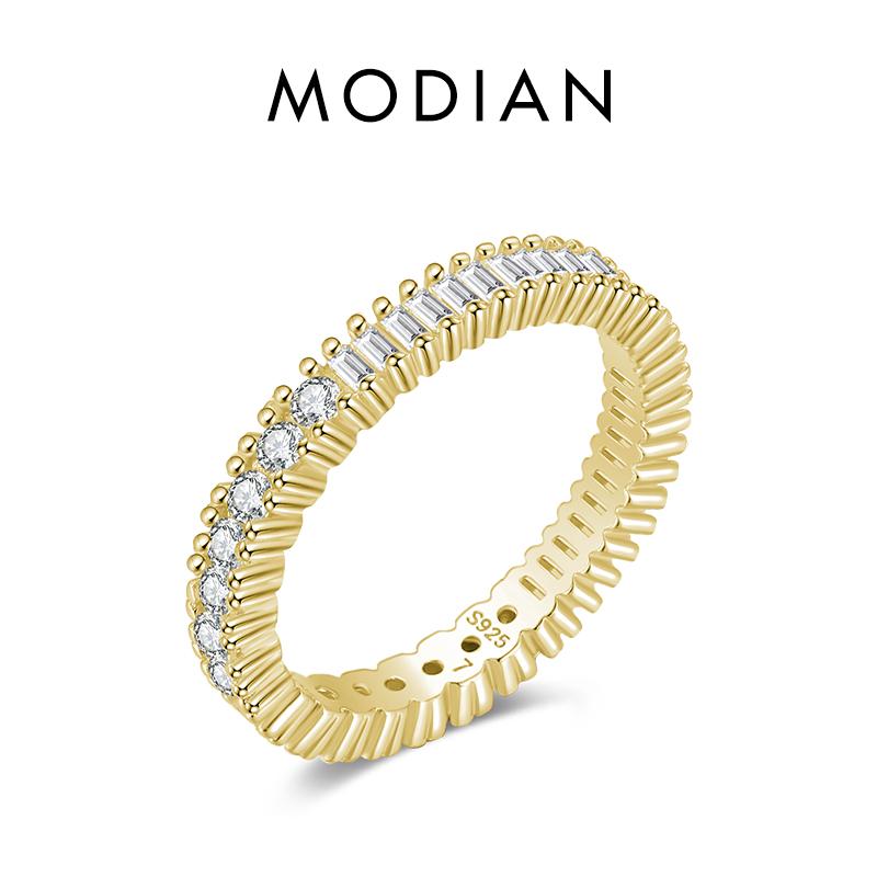 

Модиан стерлингового серебра 925 пробы классическое сверкающее круглое квадратное кольцо с фианитом на палец для женщин Роскошные свадебные и помолвочные ювелирные изделия 5