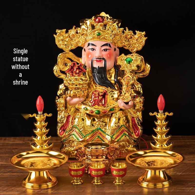 God of Wealth and Martial God Guan Gong Ceramic Statue for Home and Office Decor