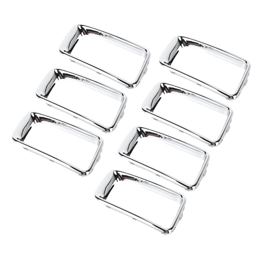 7PCS Set Front Grille Trim Ring Chrome Plated Modification Replacement for Grand Cherokee 2014‑2016
