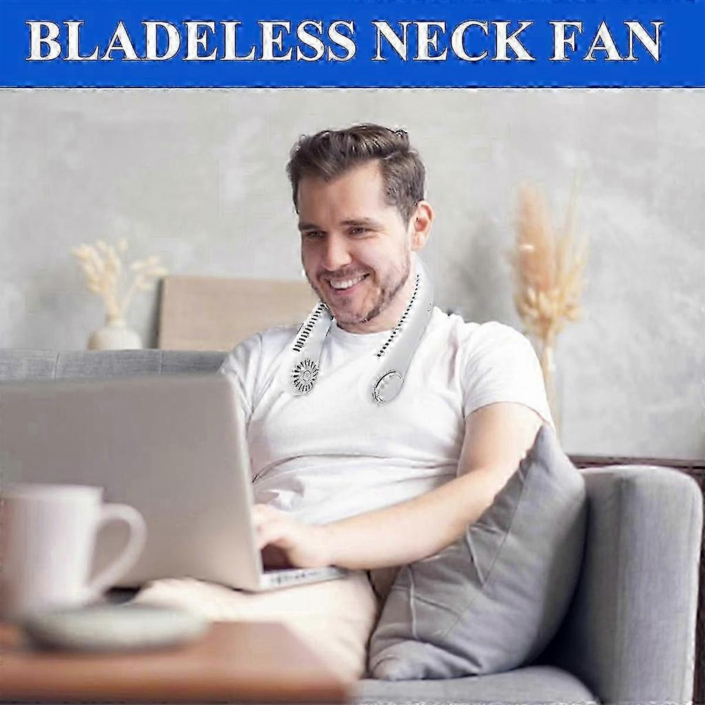 Neck Fan Fluxofan Portable Neck Fan Rechargeable Personal Cooling Fan with Adjustable Speed for Outdoor Activities White Less