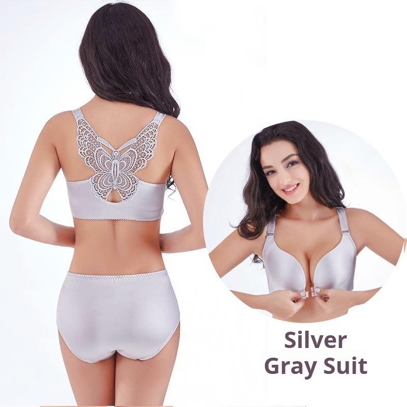 Front Buckle Plus Size Bra Fat MM Large Cup Seamless Gathered Adjustable Butterfly Beauty Backlit Sexy Underwear