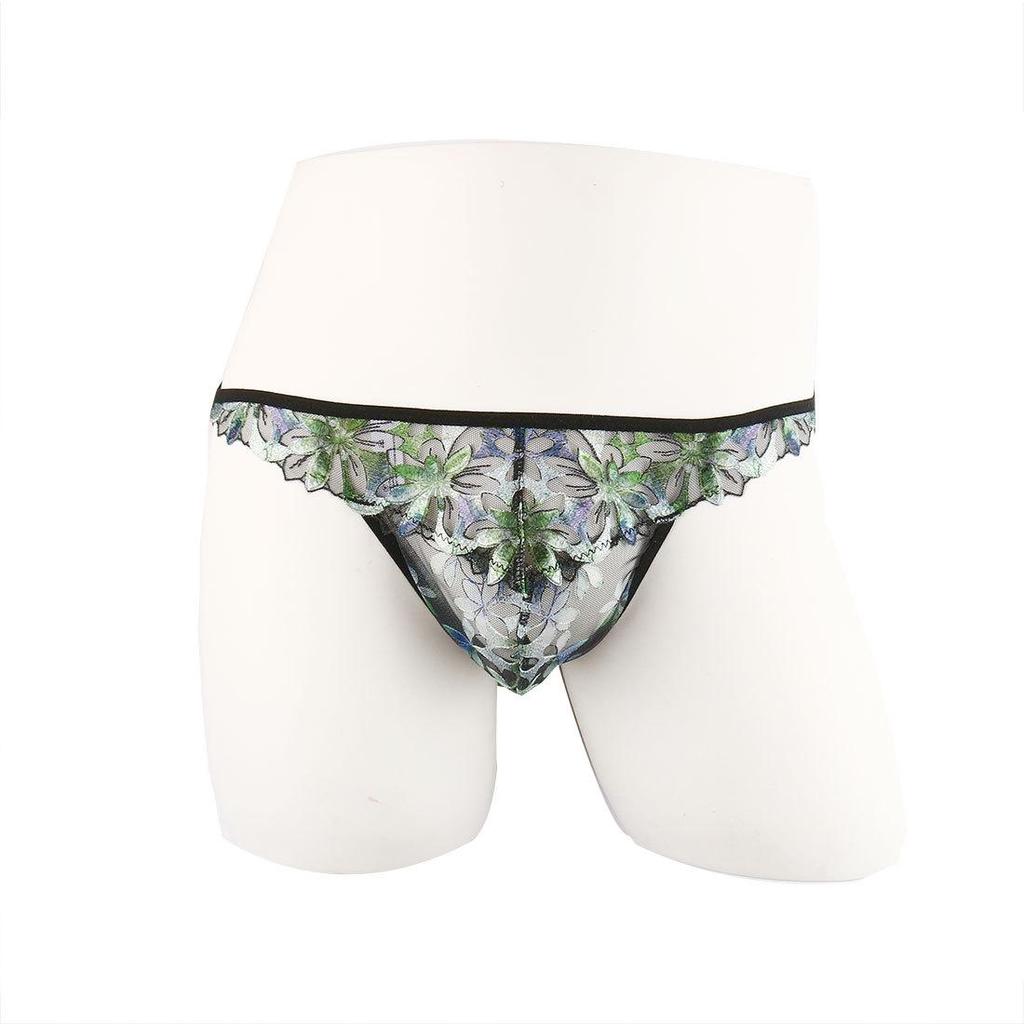 Perizoma da Uomo in Pizzo Ricamato: Intimo Dolce, Traspirante, Sexy a Vita Bassa.
