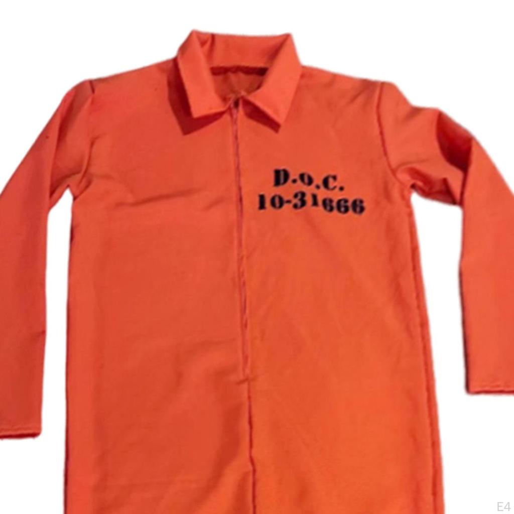 Costume Halloween Role Play Wear Comfortable Prison Jumpsuit Uniform for Birthday