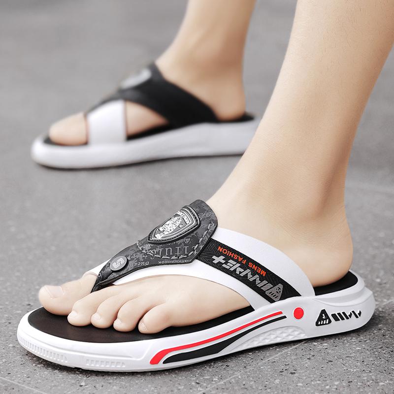 Fashion CYYTL Men Flip Flops Casual Summer Sandals Slippers Leather Platform Outdoor Beach Male Shoes Non-Slip Indoor Luxury Sports Flat