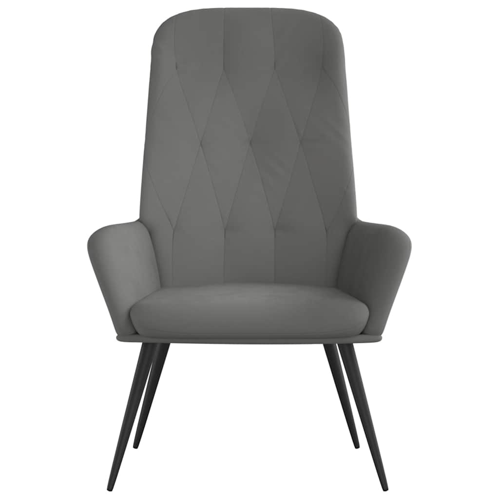 Vidaxl Fotel, Ciemnoszary, Obity Aksamitem